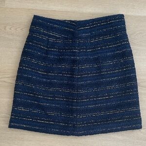 LOFT Navy Tweed Mini with Metallic Thread